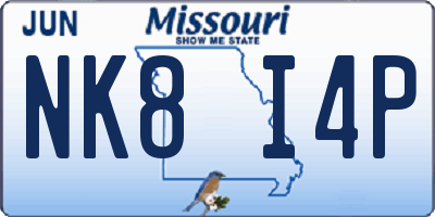 MO license plate NK8I4P
