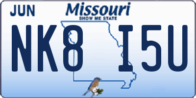 MO license plate NK8I5U