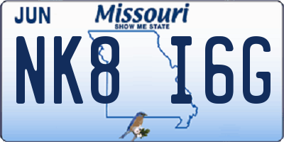 MO license plate NK8I6G