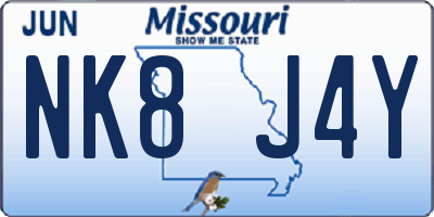 MO license plate NK8J4Y