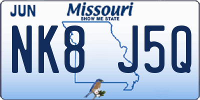 MO license plate NK8J5Q