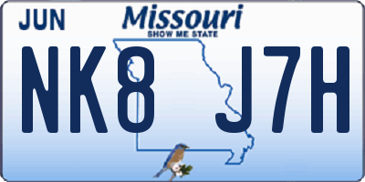 MO license plate NK8J7H