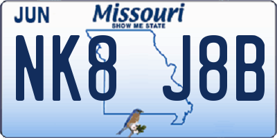 MO license plate NK8J8B