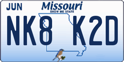 MO license plate NK8K2D