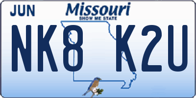 MO license plate NK8K2U