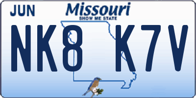 MO license plate NK8K7V