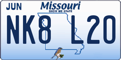 MO license plate NK8L2O