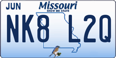 MO license plate NK8L2Q