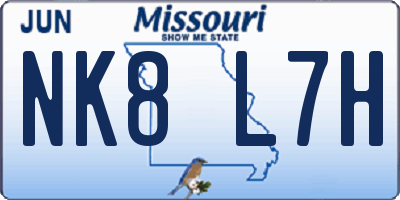 MO license plate NK8L7H