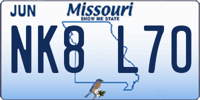 MO license plate NK8L7O
