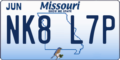 MO license plate NK8L7P