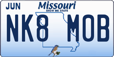 MO license plate NK8M0B