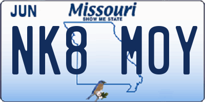 MO license plate NK8M0Y