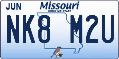 MO license plate NK8M2U