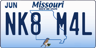 MO license plate NK8M4L