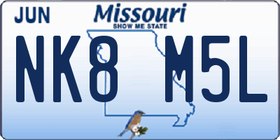 MO license plate NK8M5L
