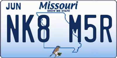 MO license plate NK8M5R