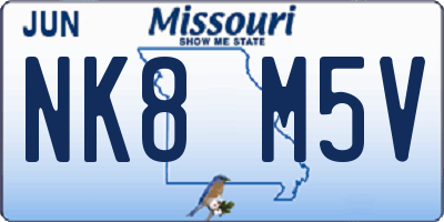 MO license plate NK8M5V