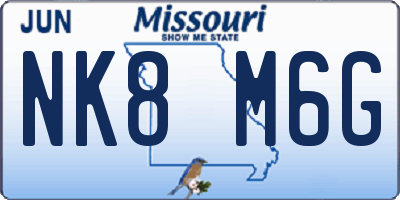 MO license plate NK8M6G
