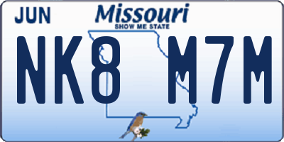 MO license plate NK8M7M