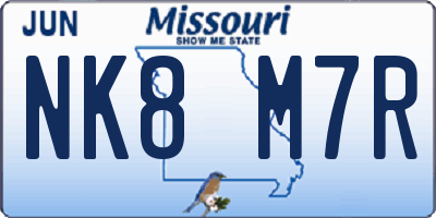 MO license plate NK8M7R