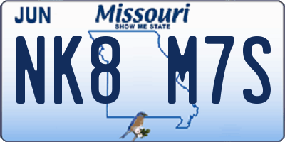 MO license plate NK8M7S
