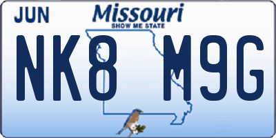 MO license plate NK8M9G
