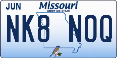 MO license plate NK8N0Q