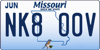 MO license plate NK8O0V