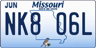 MO license plate NK8O6L