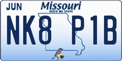 MO license plate NK8P1B