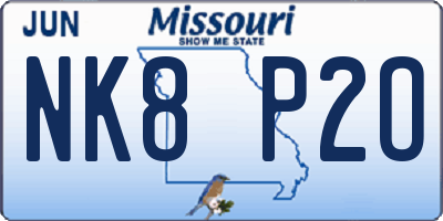 MO license plate NK8P2O