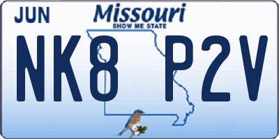 MO license plate NK8P2V