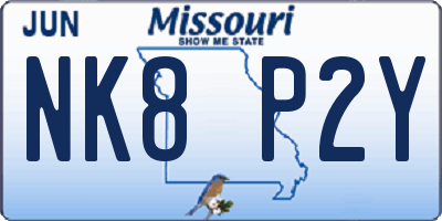 MO license plate NK8P2Y
