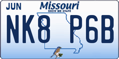 MO license plate NK8P6B