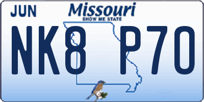 MO license plate NK8P7O