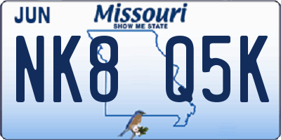 MO license plate NK8Q5K
