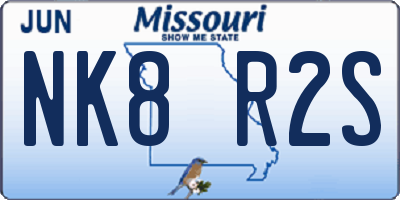 MO license plate NK8R2S
