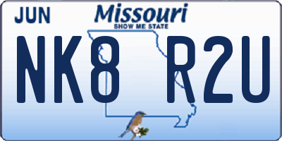 MO license plate NK8R2U