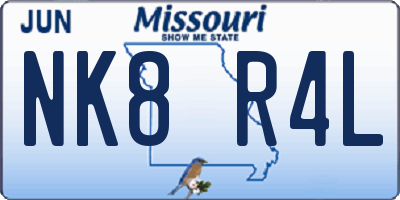 MO license plate NK8R4L