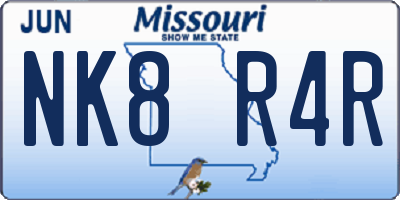 MO license plate NK8R4R