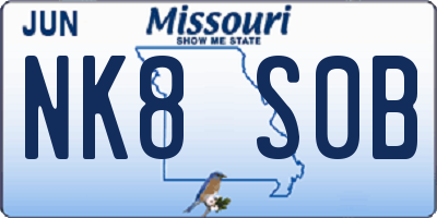 MO license plate NK8S0B