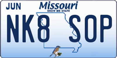 MO license plate NK8S0P