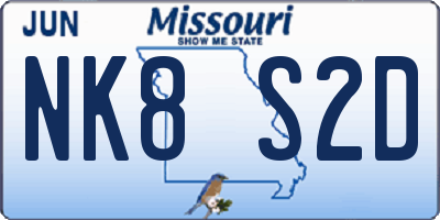 MO license plate NK8S2D