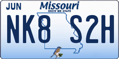 MO license plate NK8S2H