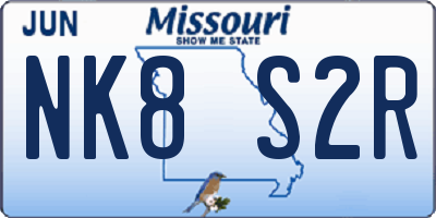 MO license plate NK8S2R