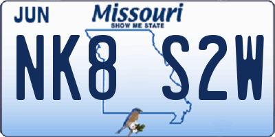 MO license plate NK8S2W