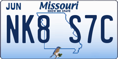 MO license plate NK8S7C