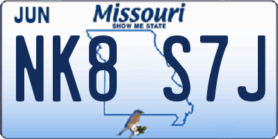 MO license plate NK8S7J