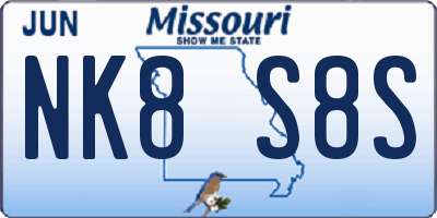 MO license plate NK8S8S